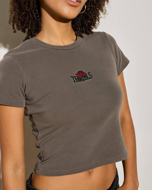Thrills Bed of Roses Mini Tee for Womens