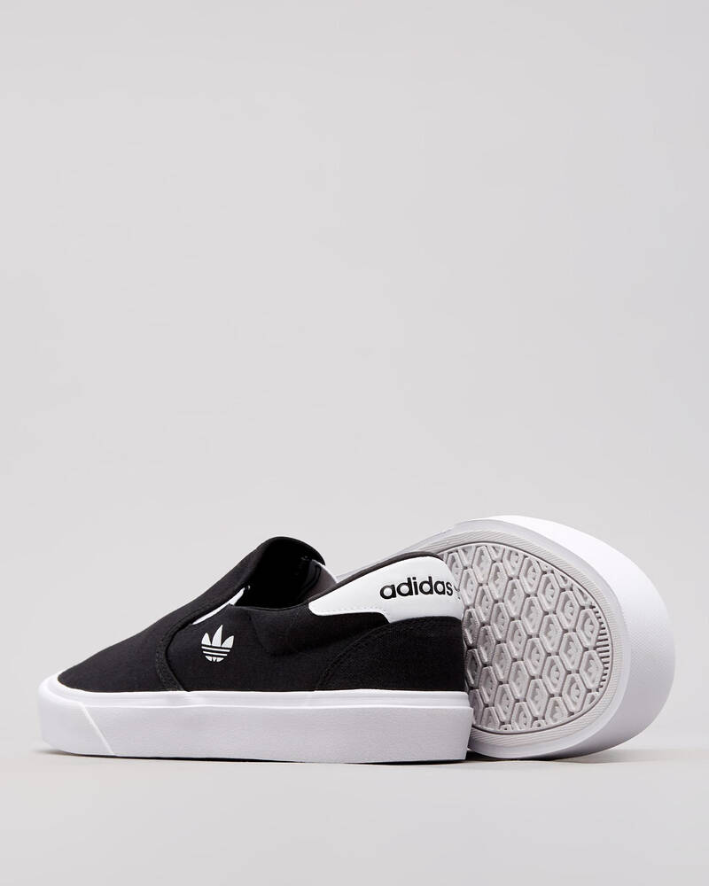 Shop adidas Court Rallye Slip On Shoes In Core Black/core Black/ftwr