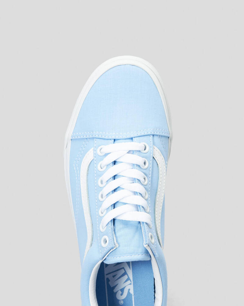shoes, blue shoes, womens vans - Wheretoget