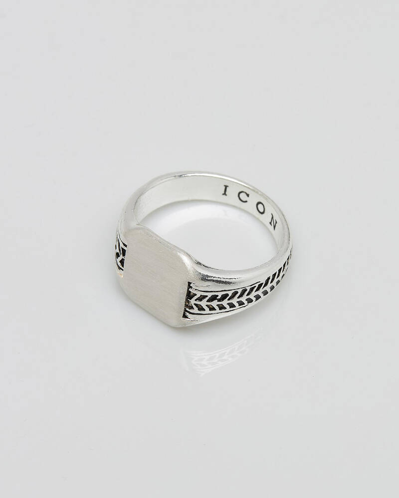Icon Brand Amplified Tread Signet Ring for Mens