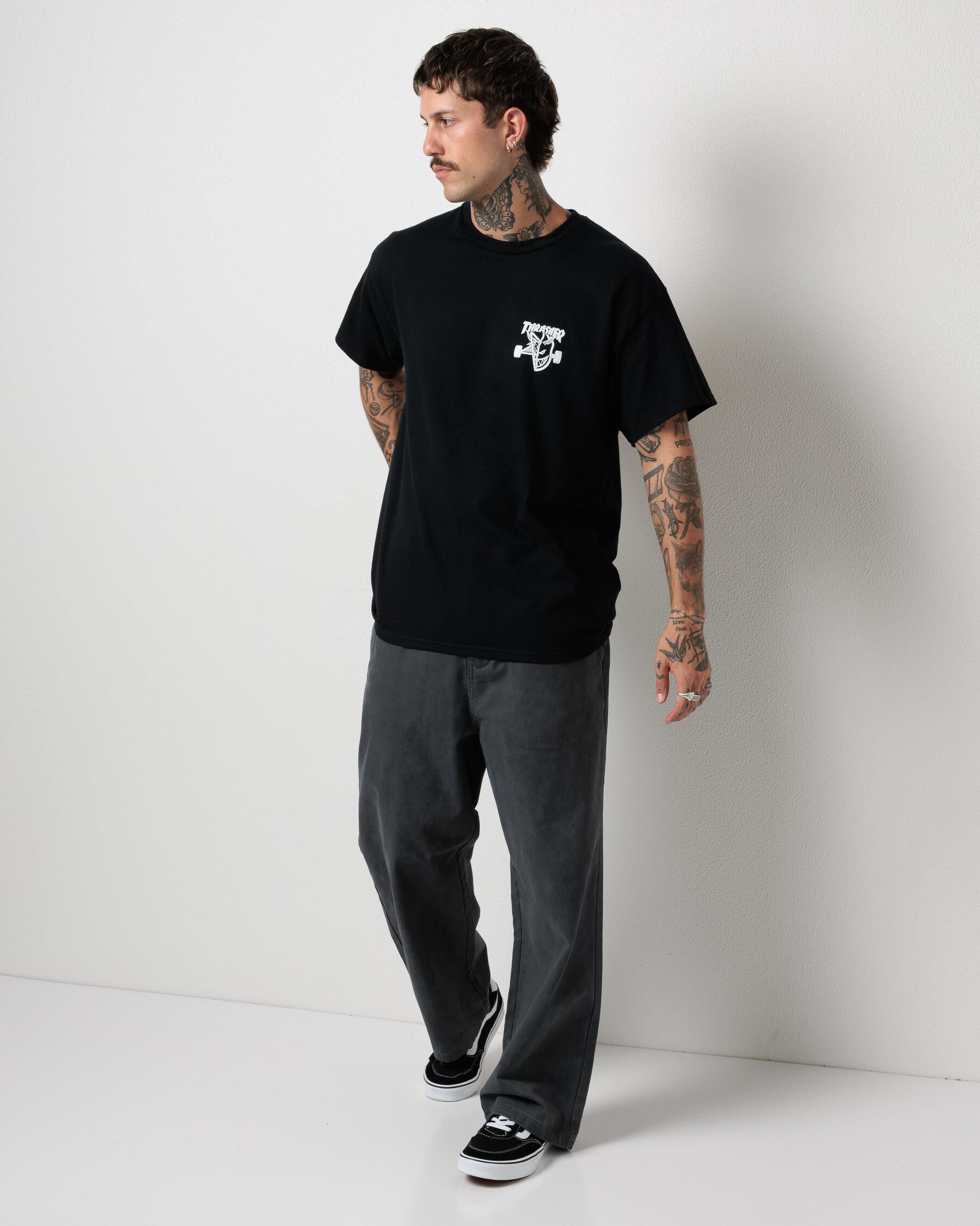 Thrasher Thrasher x Spitfire Classic Swirl T-Shirt In Black - FREE