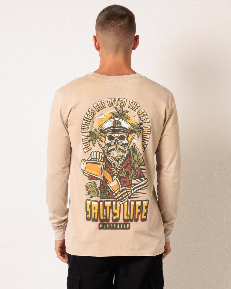 Salty Life Pour Choices Long Sleeve T-Shirt for Mens
