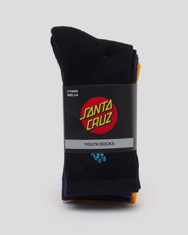 Santa Cruz Boys' Screaming Hand Crew Socks 3 Pack for Mens