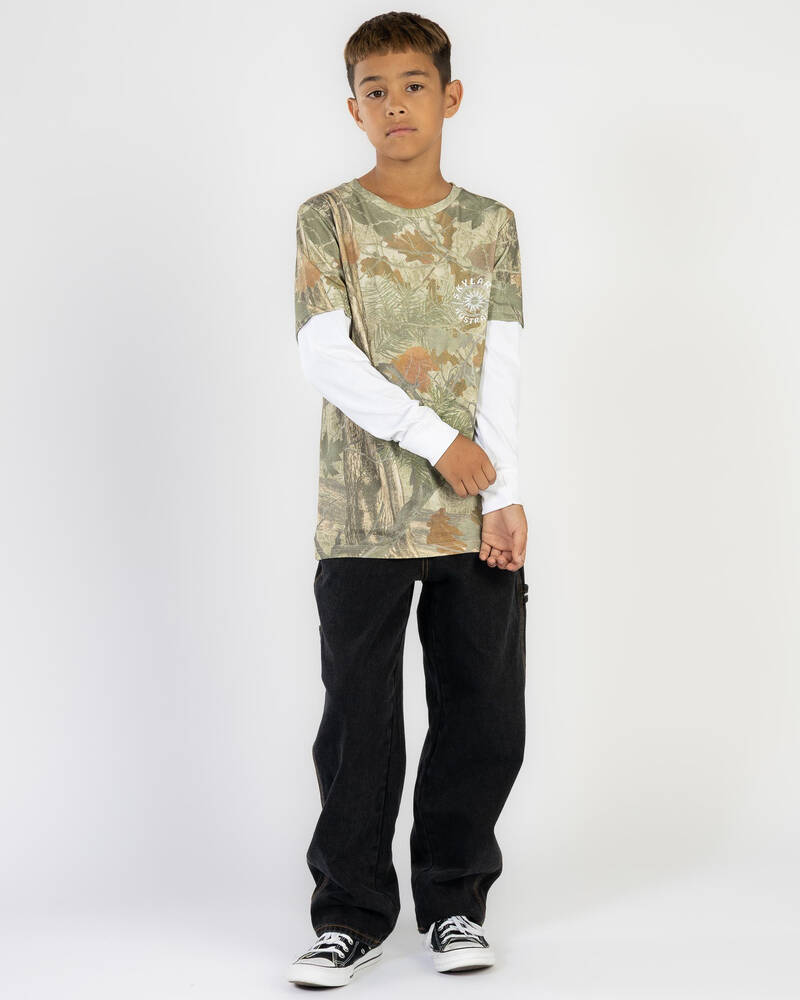 Skylark Boys' Fragment Layered Long Sleeve T-Shirt for Mens