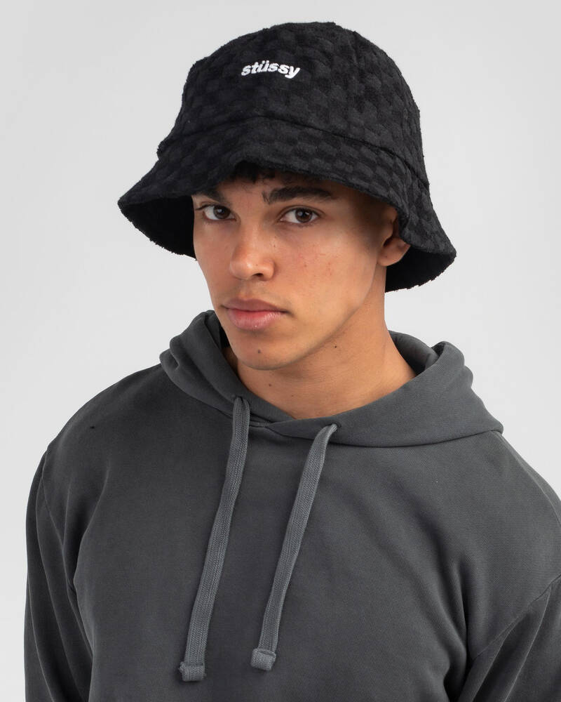 Stussy Check Terry Bucket Hat for Mens