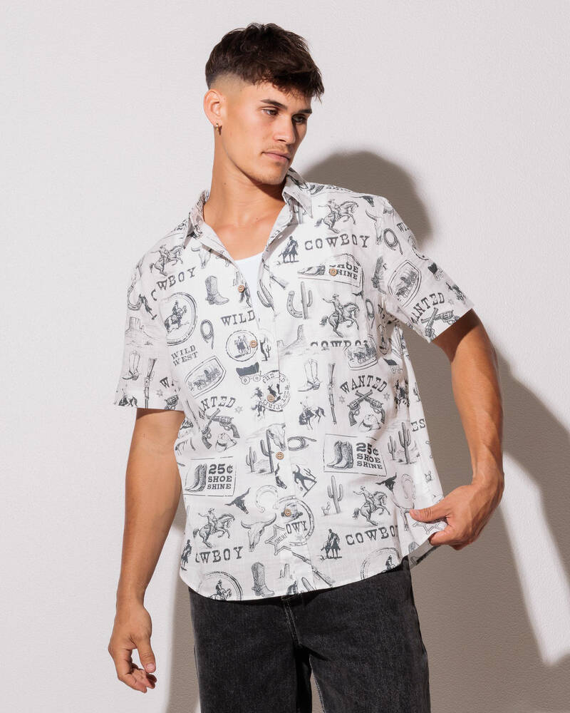 Double Diamond Ranch Wild West Short Sleeve Shirt for Mens