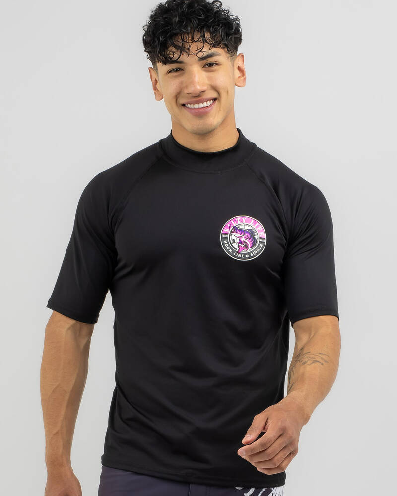 Salty Life Hooked Short Sleeve Rash Vest for Mens