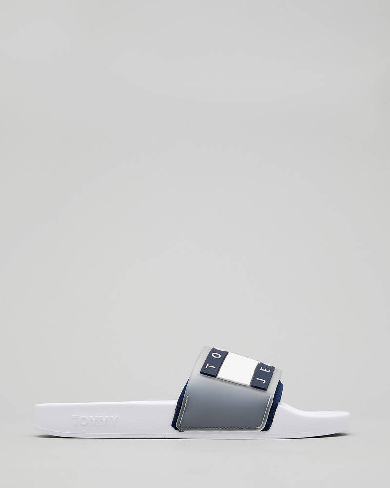 Tommy Hilfiger Translucent Flag Slide Sandals for Womens