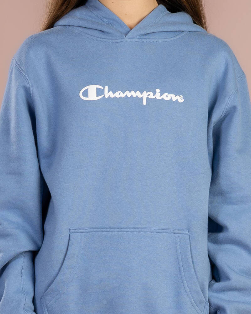 Champion Girls' Puff Script Hoodie for Womens