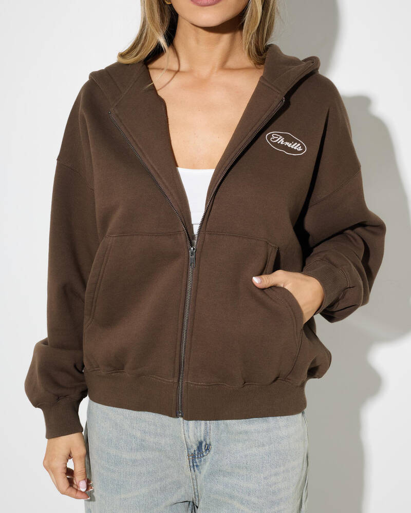 Thrills Last Stop Zip Box Hoodie for Womens