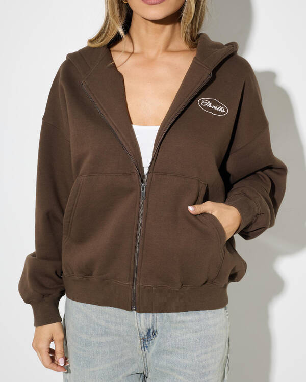 Thrills Last Stop Zip Box Hoodie for Womens