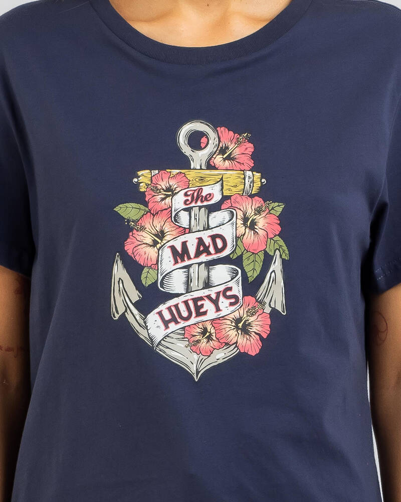 The Mad Hueys Hibiscus Anchor T-Shirt for Womens