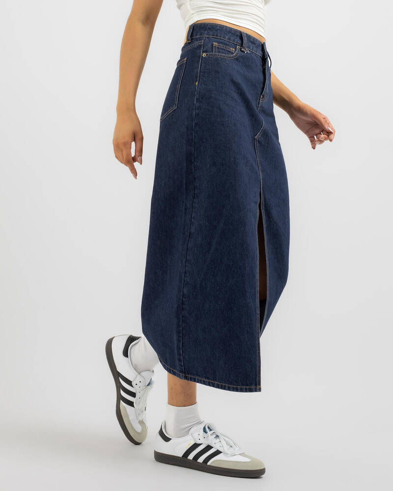 DESU Lorde Midi Denim Skirt for Womens