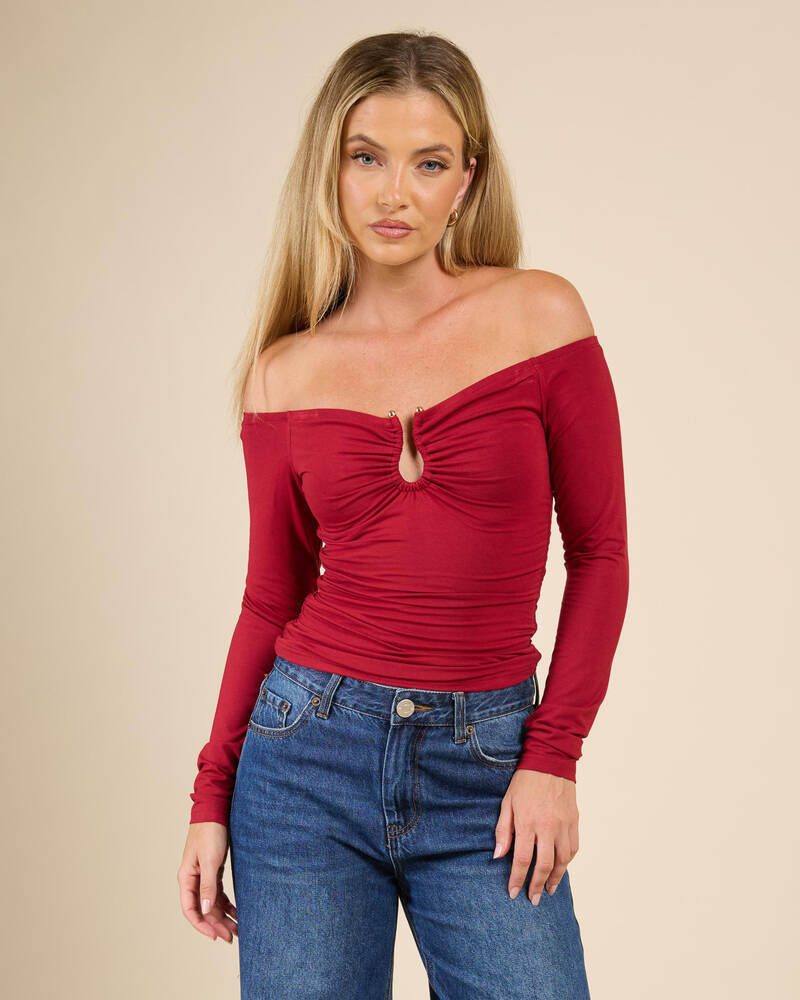 Ava And Ever Sade Off Shoulder Long Sleeve Top for Womens
