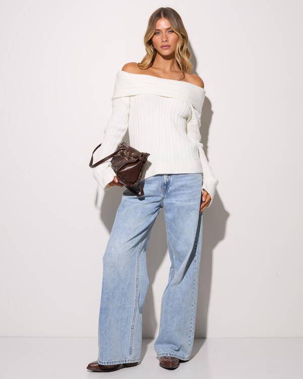 Ava And Ever Percy Off Shoulder Knit Top for Womens