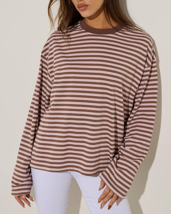 Mooloola Janet Stripe Long Sleeve Top for Womens
