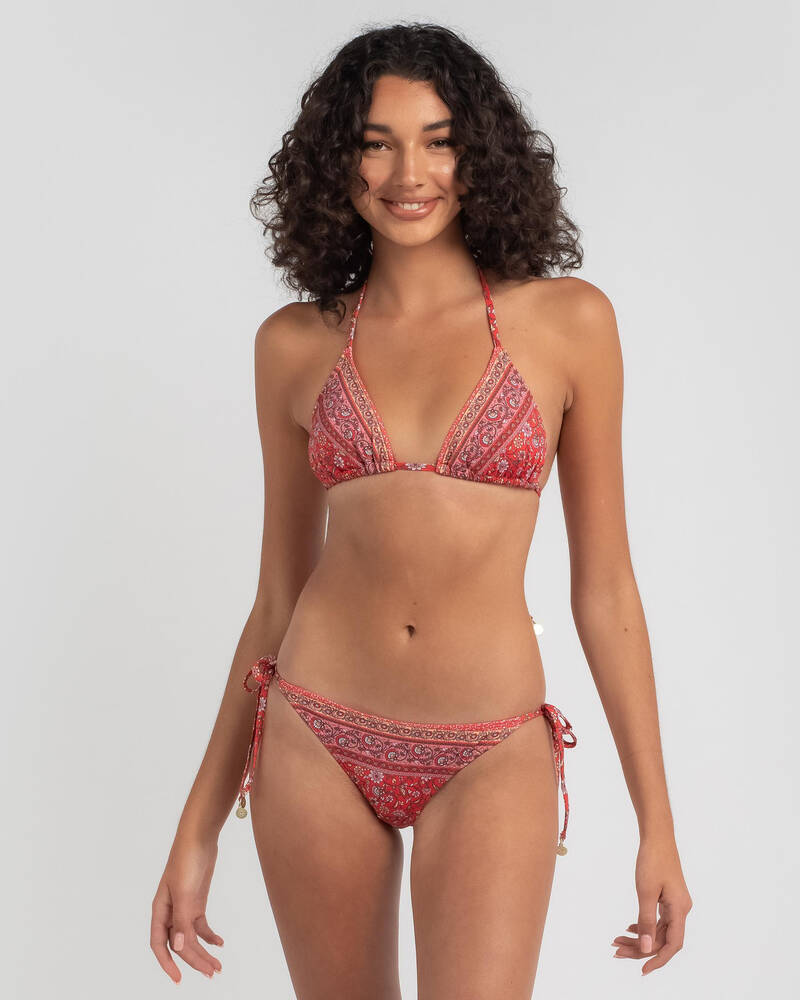 Topanga Coral Sunset Sliding Triangle Bikini Top for Womens