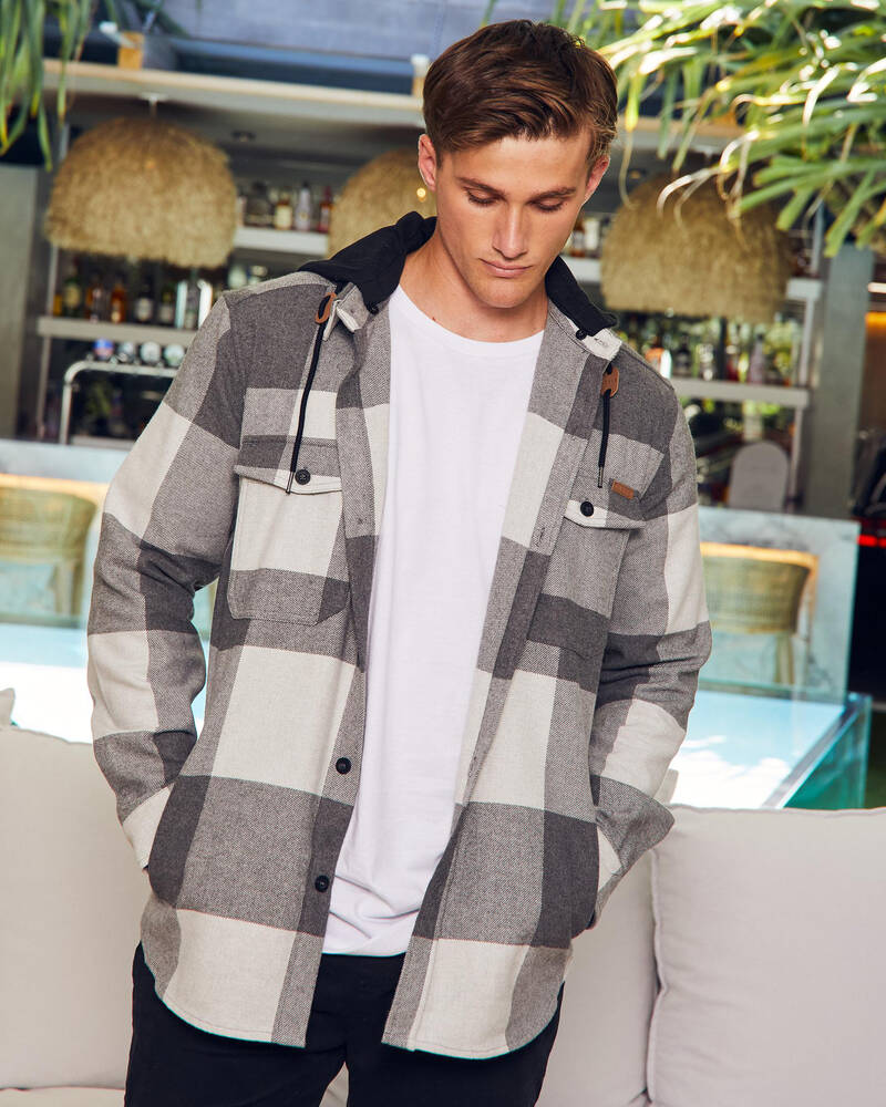 Lucid Square Off Hooded Flanno for Mens
