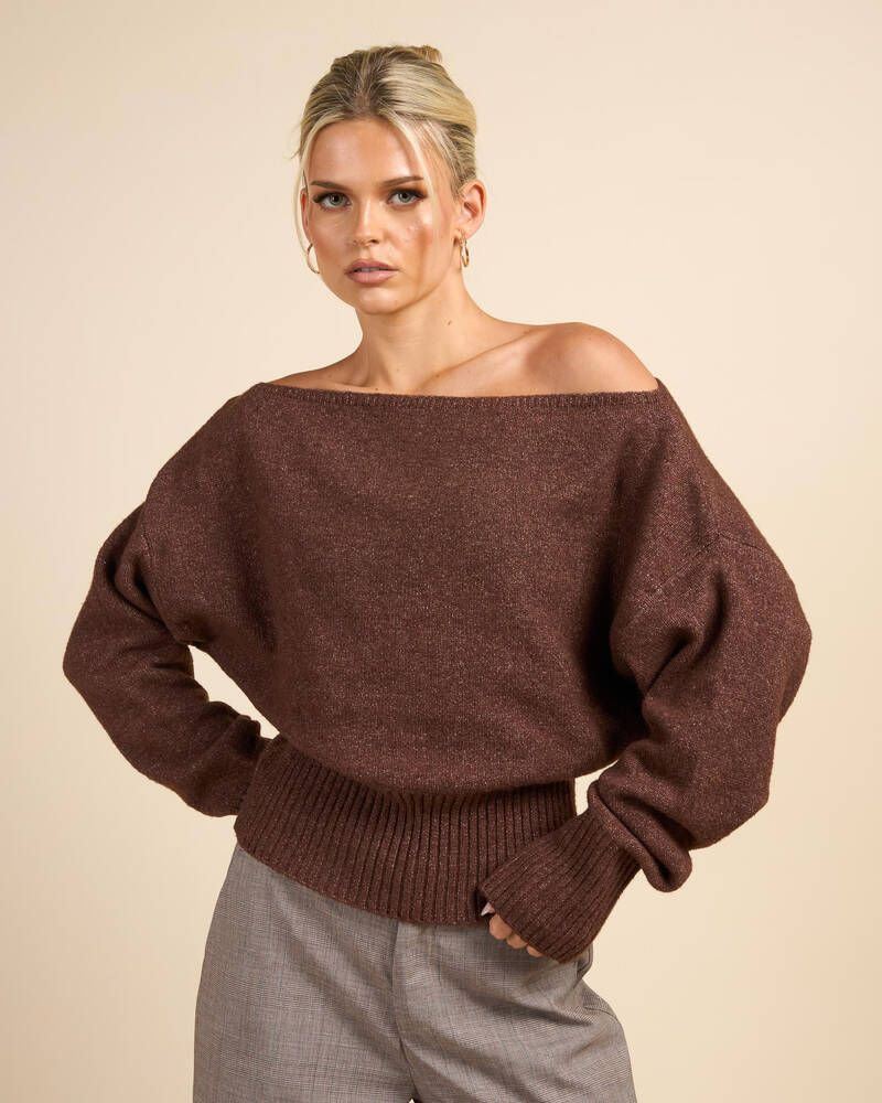 Ava And Ever Anni Off Shoulder Knit Jumper for Womens