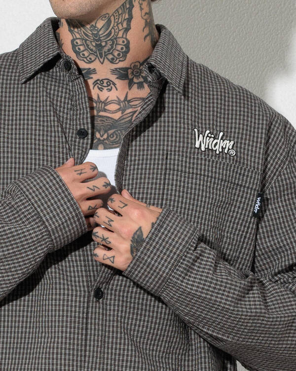 Wndrr Starter Check Long Sleeve Shirt for Mens