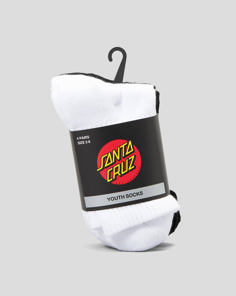 Santa Cruz Girls' Other Dot Sock 4 Pack for Unisex