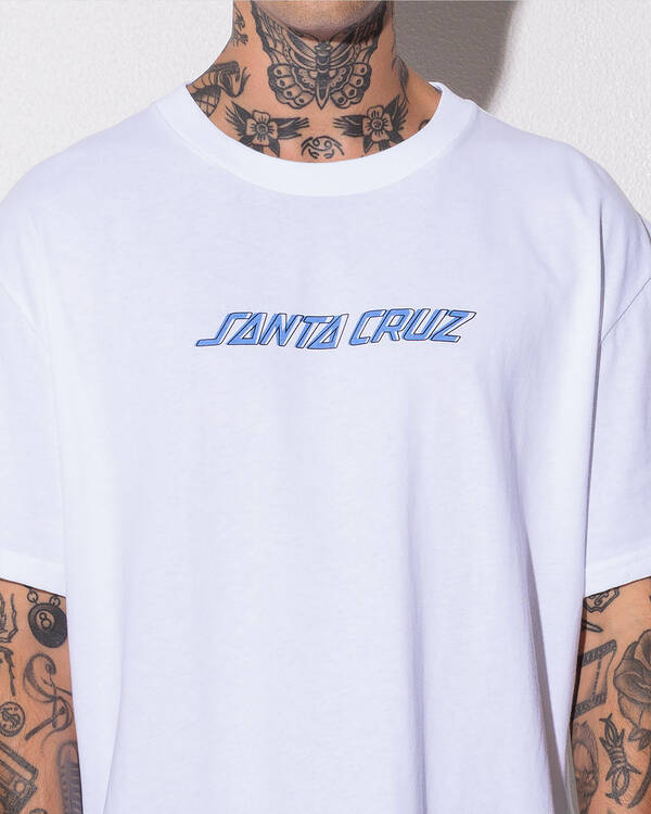 Santa Cruz Off Set Strip Front T-Shirt for Mens