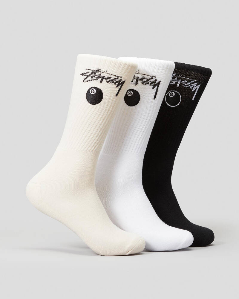 Stussy 8 Ball Socks 3 Pack for Mens
