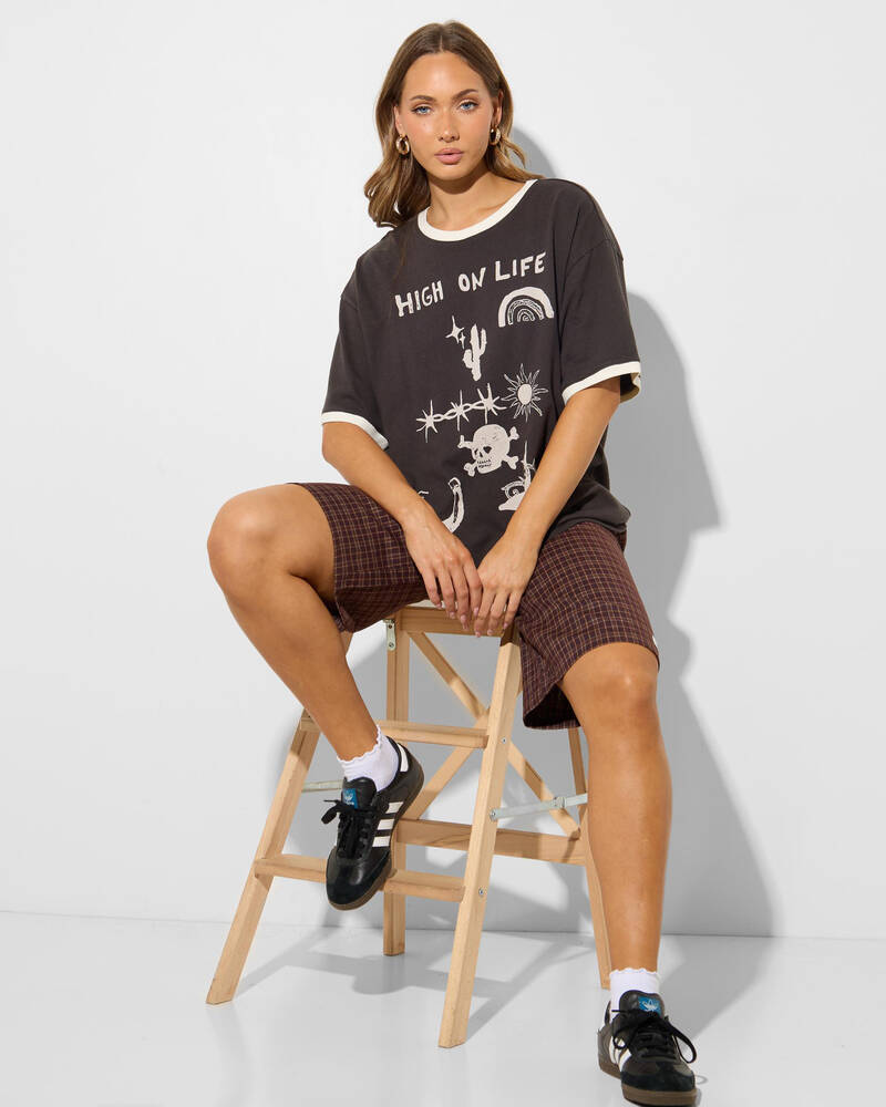 RVCA Dani Miller Oversized Ringer T-Shirt for Womens