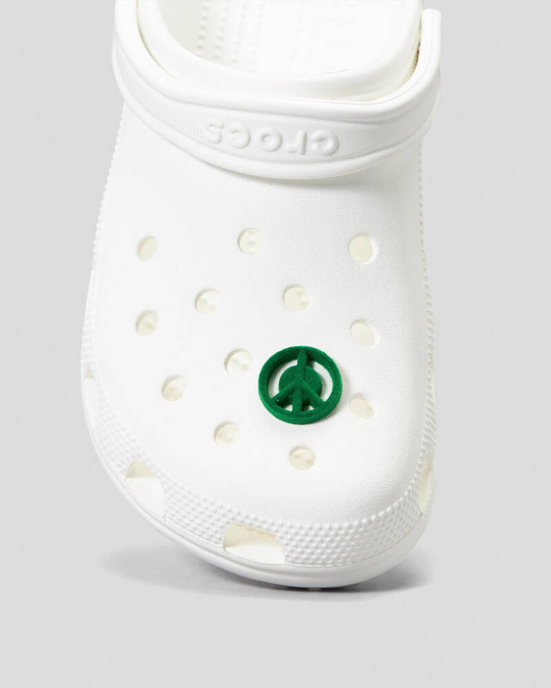 Crocs Grass Textured Peace Sign Jibbitz for Unisex