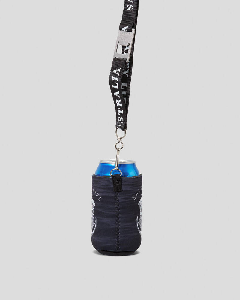 Salty Life Anchors Lanyard Stubby Cooler for Mens