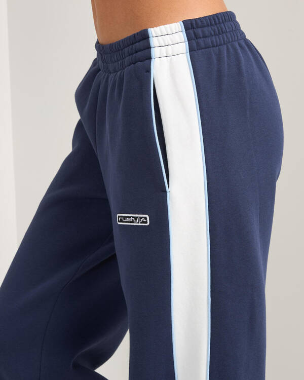 Rusty Retro Lines Wide Leg Track Pants for Womens