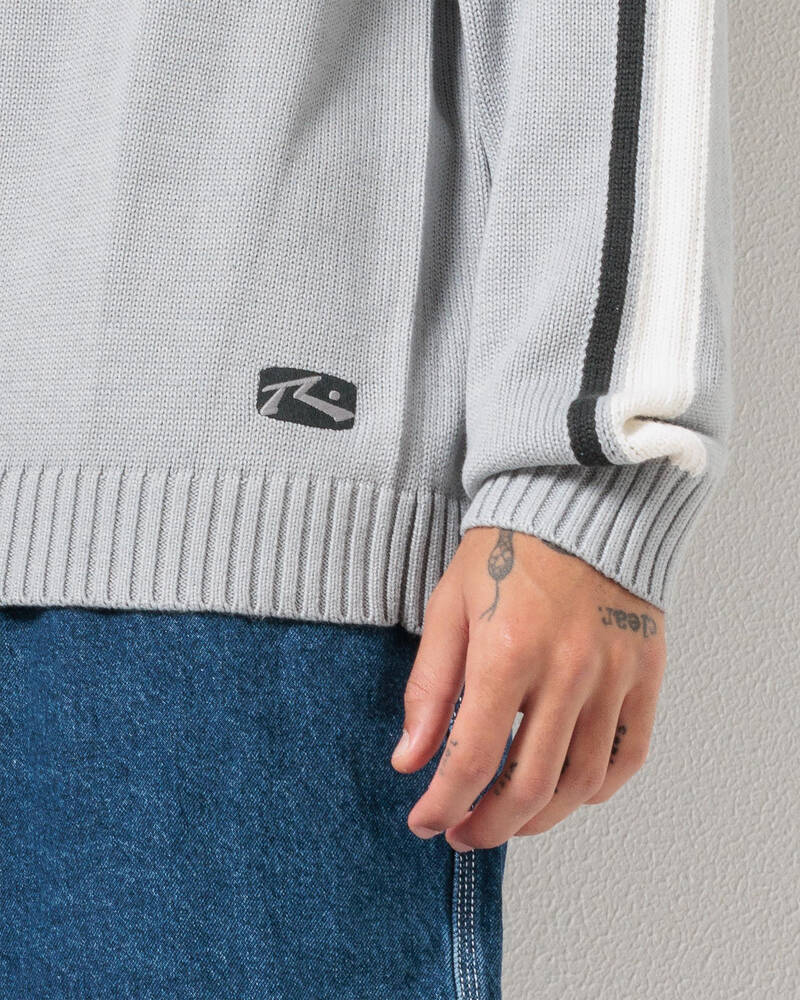 Rusty White Lines 2.0 Knitted Crew Jumper for Mens