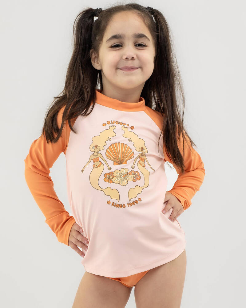 Rip Curl Toddlers' LA Tropica Long Sleeve UV Rash Vest Set for Womens
