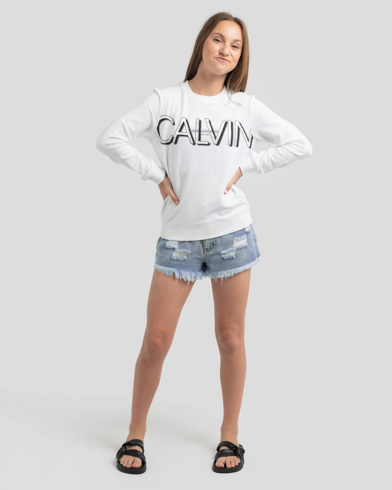Calvin Klein Girls' Calvin Logo Sweatshirt for Womens