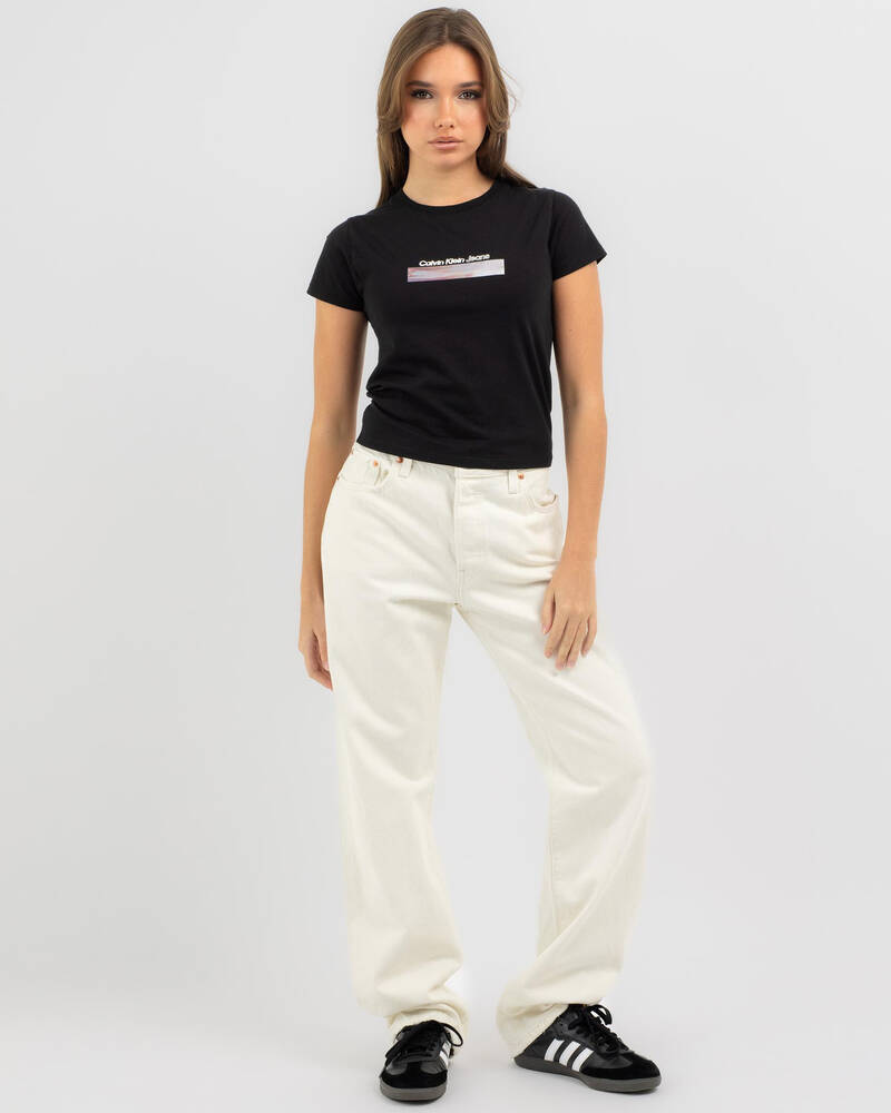 Calvin Klein Diffused Box Fitted T-Shirt for Womens