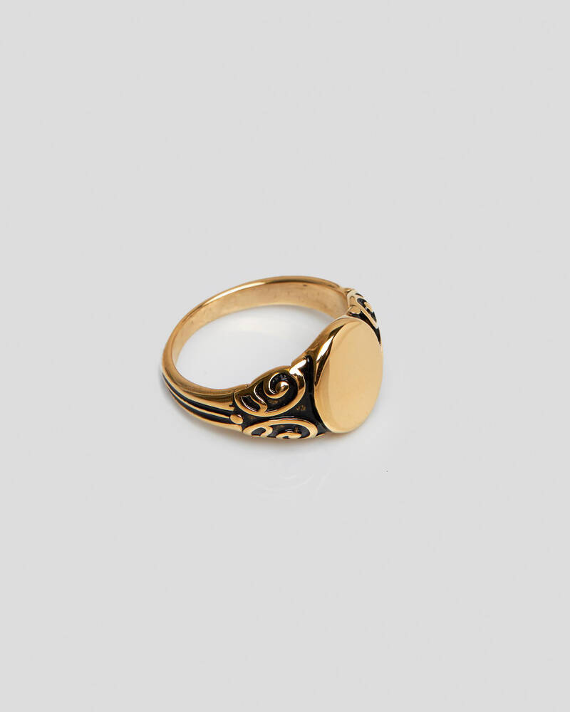Statement Collective Scroll Signet Ring for Mens