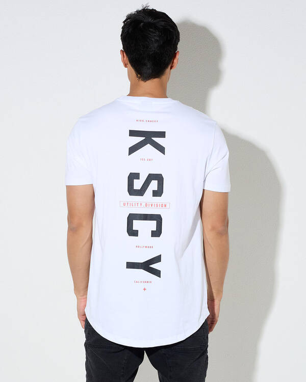 Kiss Chacey Stamp Dual Curved T-Shirt for Mens