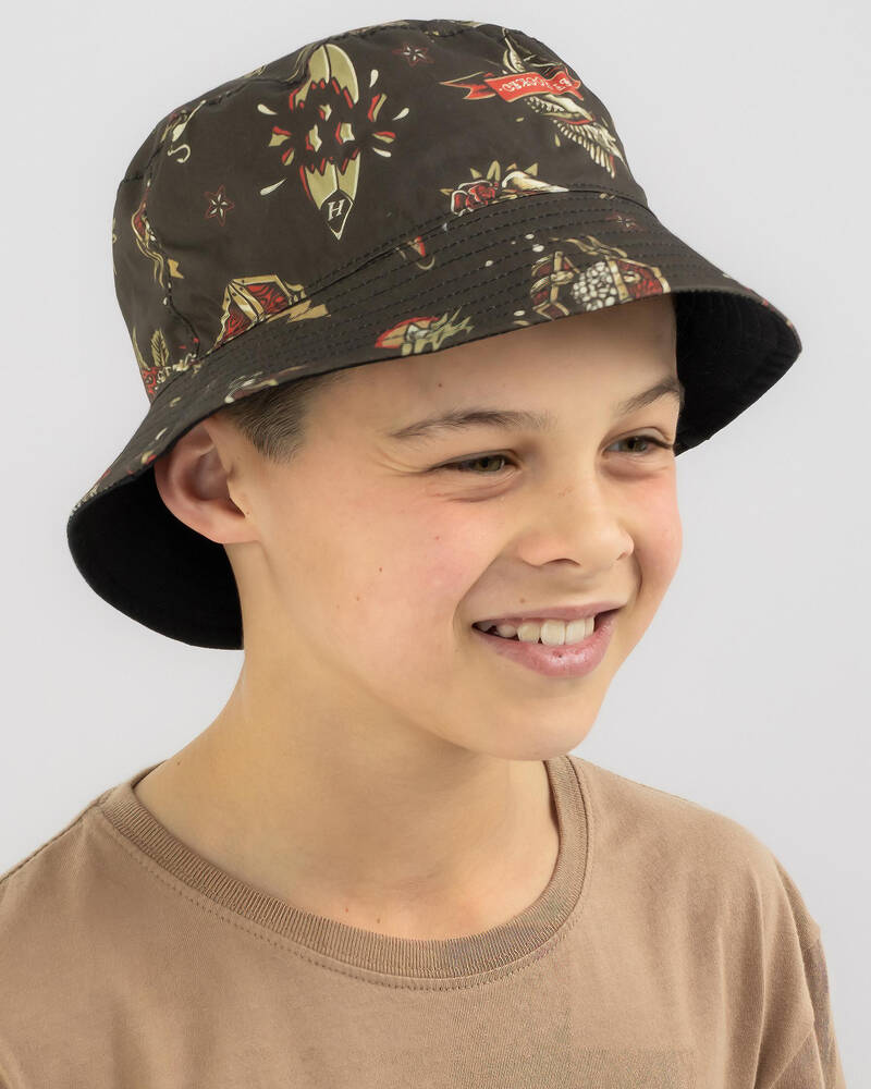 Shop The Mad Hueys Boys' Hueys Tattoo Bucket Hat In Black - Fast