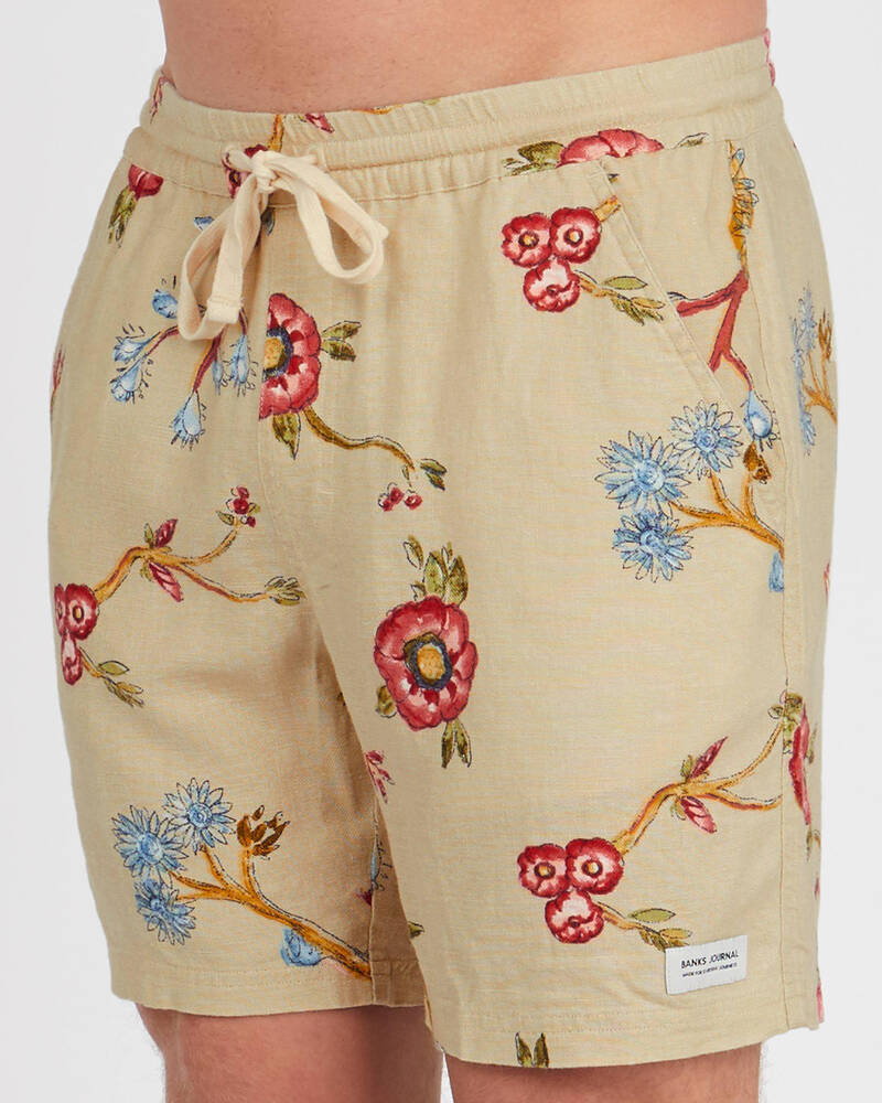 Banks Journal Aymbols Linen Walk Shorts for Mens