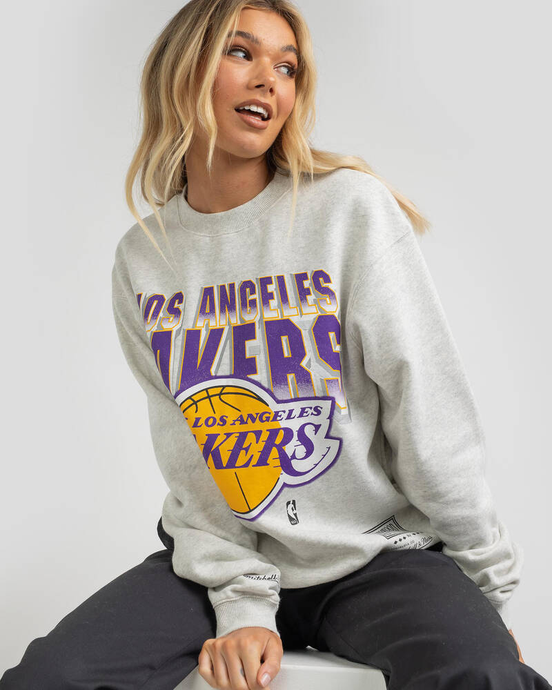 Mitchell & Ness LA Lakers Vintage 90's Block Blur Sweatshirt for Womens