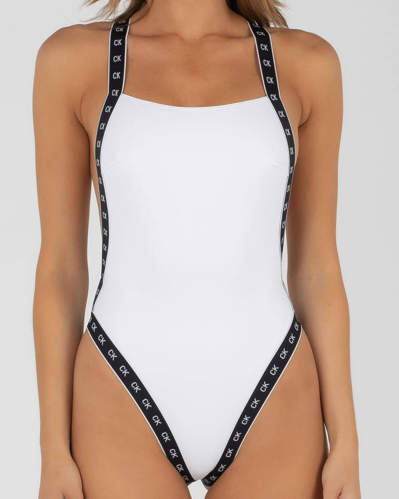 Calvin Klein High Leg One Piece Swimsuit for Womens