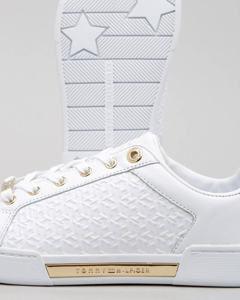 Tommy Hilfiger Womens TH Monogram Elevated Leather Shoes for Womens