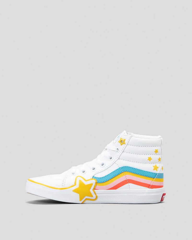 Vans Girls' Sk8-Hi Rainbow Star Shoes for Womens