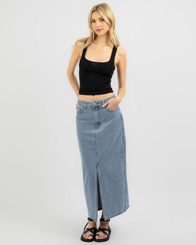 Country Denim Adelaide Maxi Denim Skirt for Womens