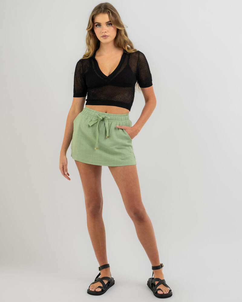 Mooloola Ibiza Short Sleeve Cropped Shirt for Womens
