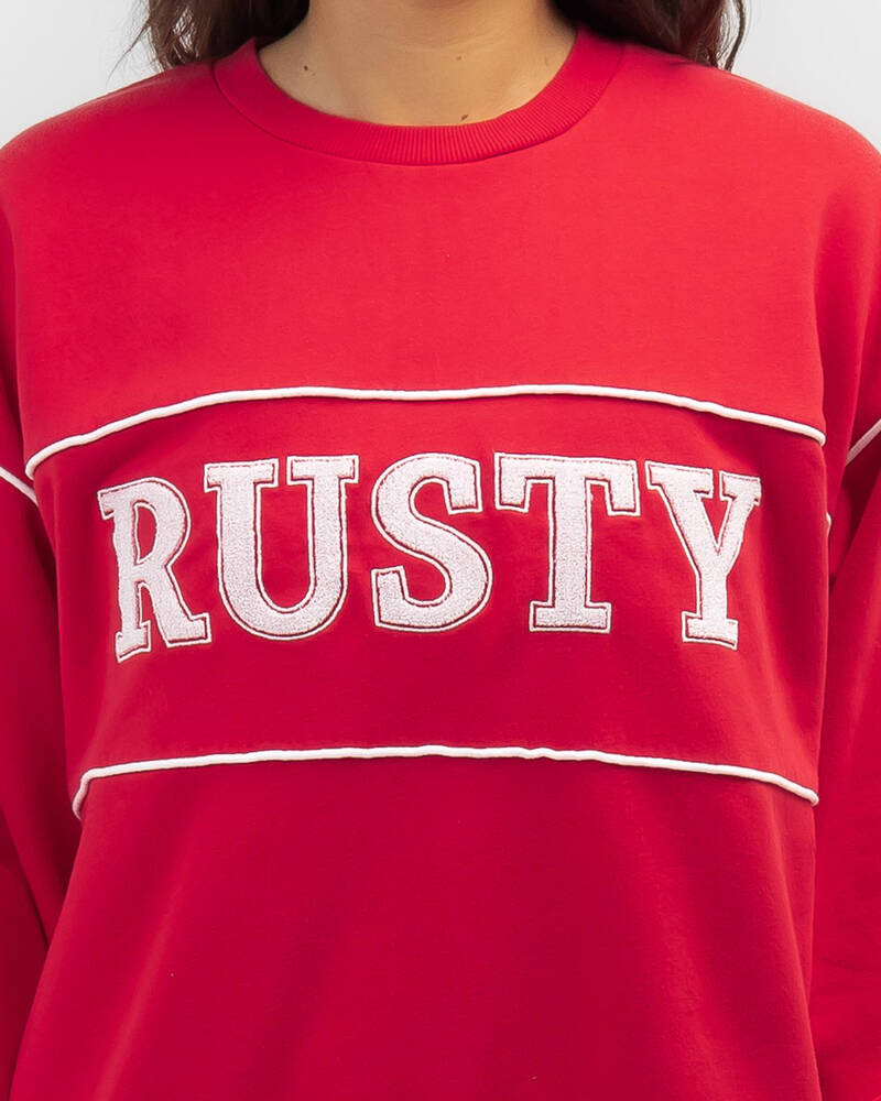 Rusty Line Oversized Crewneck Sweatshirt for Womens