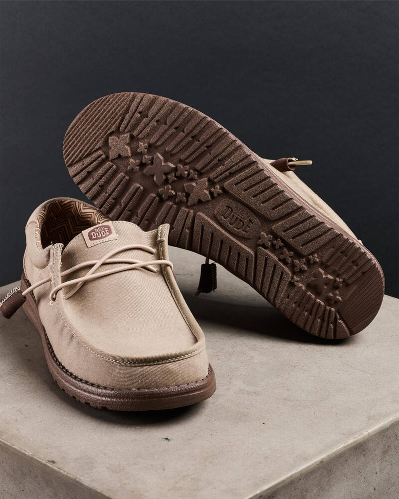 HEYDUDE Wally Stretch Canvas Block Shoes for Mens