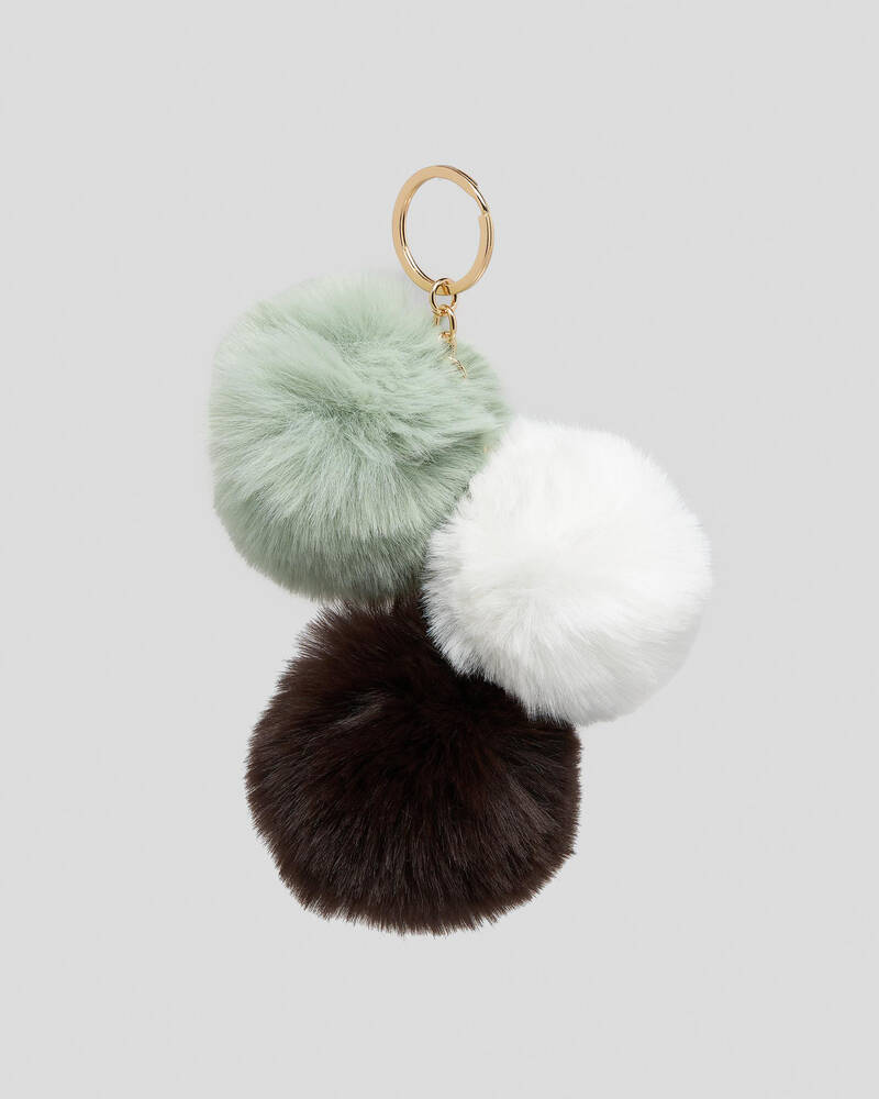 Karyn In LA Triple Pom Keyring for Womens