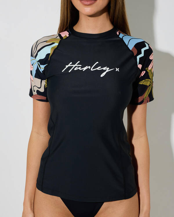 Hurley Tahitian Tropics Short Sleeve Rash Vest for Womens