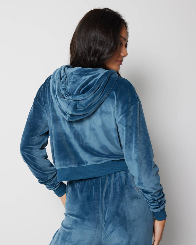 Playboy Bunny Angel Cropped Zip Hoodie for Womens